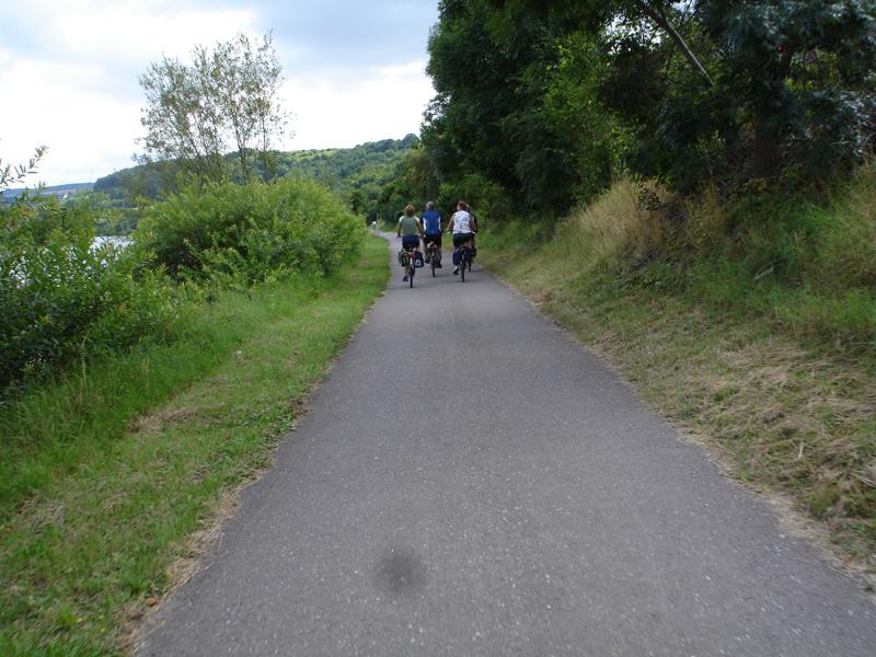 Al Mosel Radweg hi ha gent de totes menes i edats